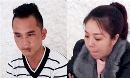 Nguyễn Thành Đức và người tình Trần Thị Tuyết Hương tại cơ quan điều tra.