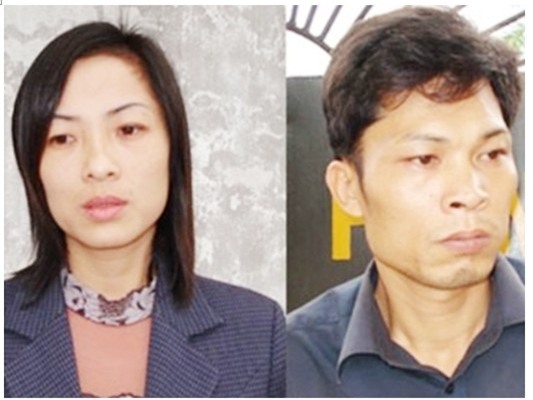 Bị cáo Bùi Hữu Khuyến và Nguyễn Thị Thơm