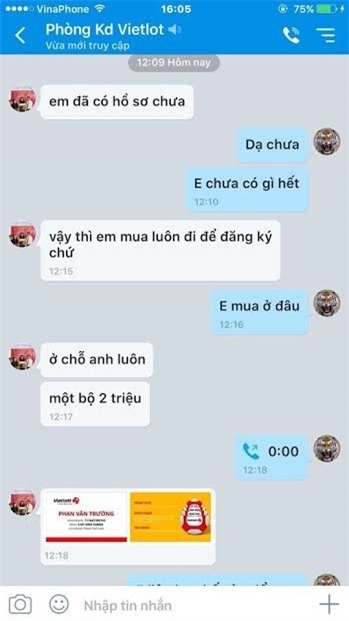 Xuất hiện lừa đảo làm đại lý Vietlott với giá 2 triệu ảnh 1