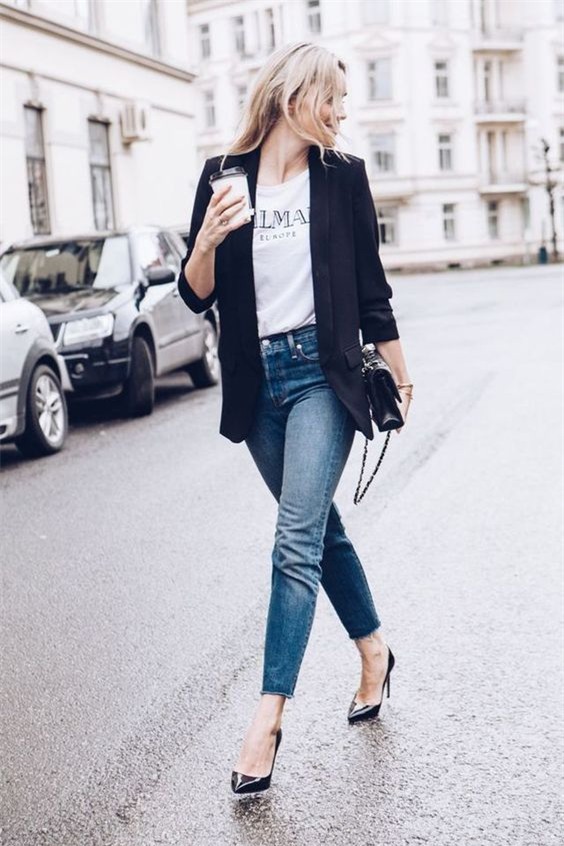 Đổi gió cho trang phục công sở hàng ngày với cặp đôi trời sinh: Quần jeans và áo blazers - Ảnh 15.