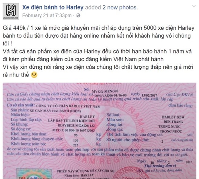 xe điện, hàng giả, xe điện bánh to, Facebook, bán hàng, lừa đảo