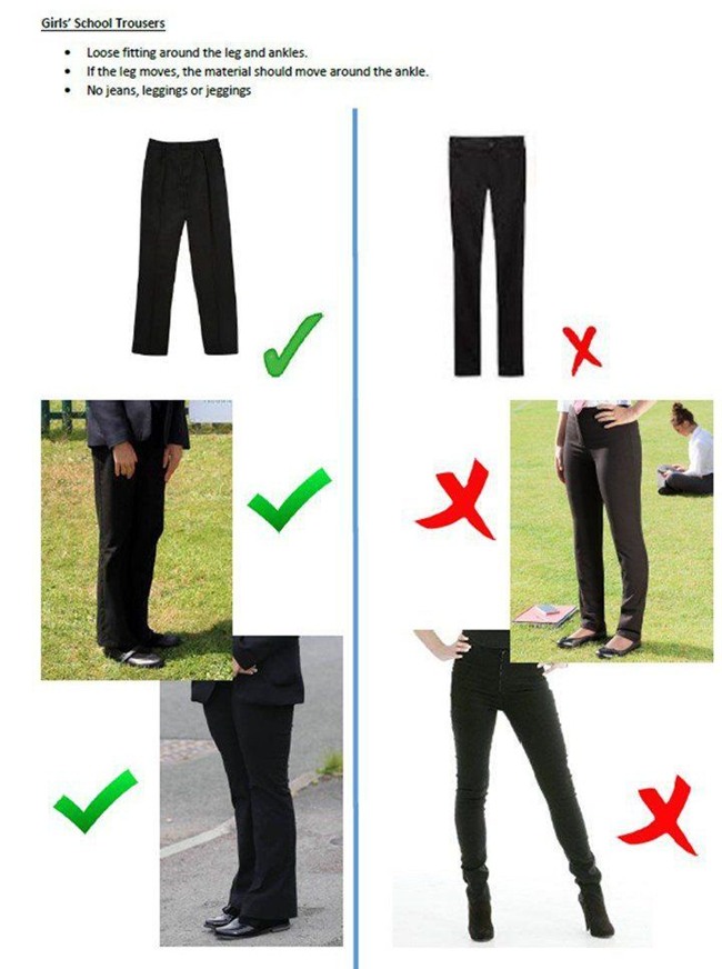 quần chật, đồng phục, quy định đồng phục