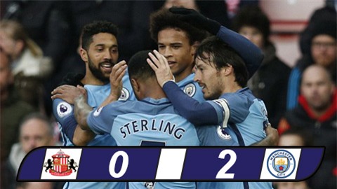 Thắng nhẹ Sunderland, Man City đòi lại vị trí thứ 3