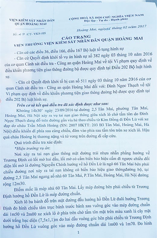 Gia đình bé trai 10 tuổi tử vong vẫn yêu cầu xử lý hình sự người lái xe xích lô chở tôn - Ảnh 2.