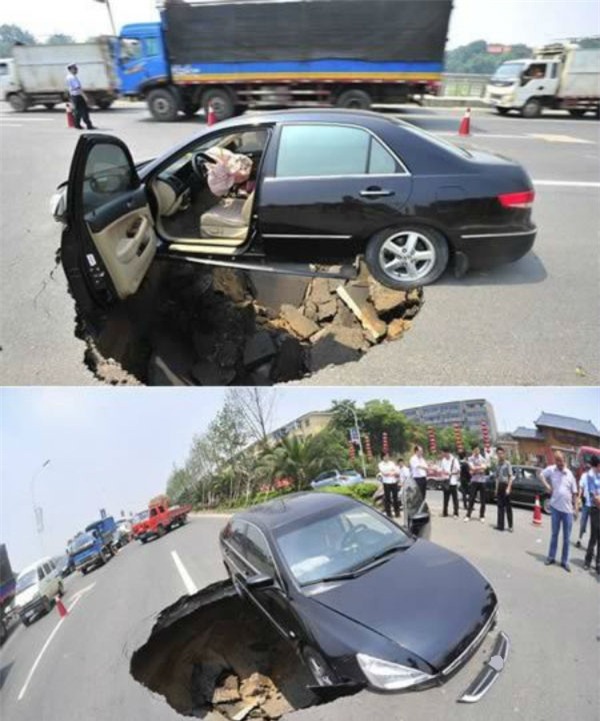 Bác lái xe chắc tim cũng rụng xuống hố luôn rồi.