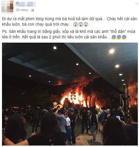 Nguyên nhân ‘bà hỏa’ thiêu rụi sân khấu 1 tỷ ngày ra mắt ‘Kong: Skull Island’  ảnh 1