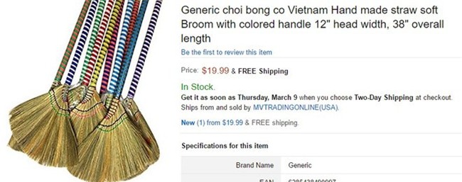 Chổi chít, hàng Việt rao bán trên Amazon, Cao Sao Vàng, bán hàng trực tuyến
