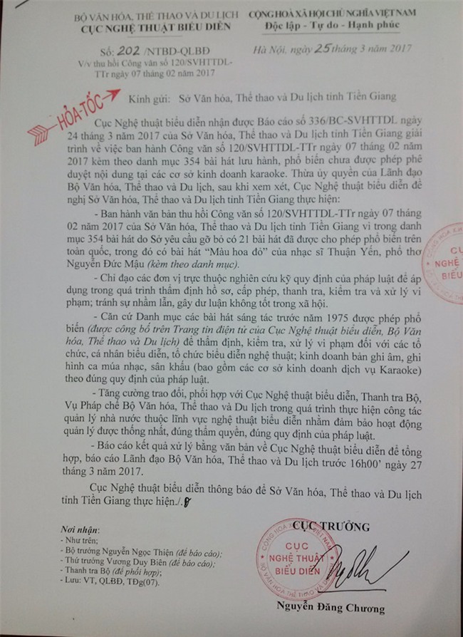 cuc ntbd de nghi thu hoi van ban cam ca khuc