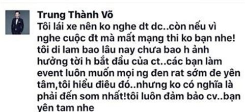 sao việt, mc thành trung, thành trung đi trễ, thái thùy linh, thái thùy linh tố thành trung đi trễ