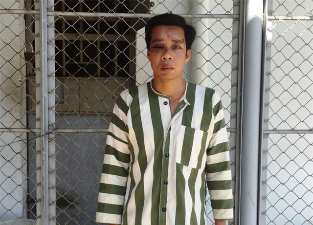 Nguyễn Trí Quang tại cơ quan công an