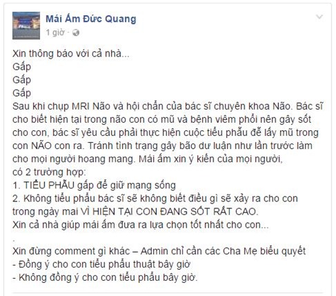 Em bé bị não úng thuỷ được đưa sang Singapore lần 2 để tiểu phẫu - Ảnh 1.