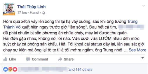sao việt, mc thành trung, thành trung đi trễ, thái thùy linh, thái thùy linh tố thành trung đi trễ