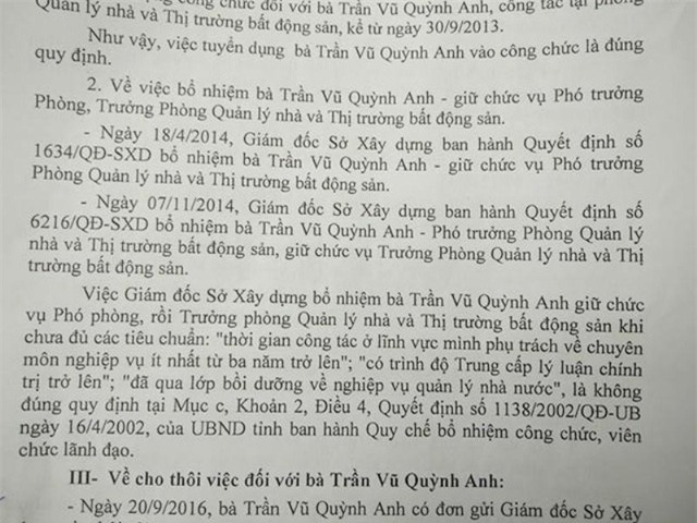 Kết luận thanh tra của tỉnh Thanh Hóa cho thấy các quyết định bổ nhiệm bà Quỳnh Anh thời điểm đó đều do ông Ngô Văn Tuấn ký.