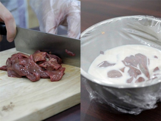Ngâm gan với sữa tươi sẽ loại bỏ được mùi hôi, khi ăn vị sẽ thơm và ngon hơn. Ảnh minh họa