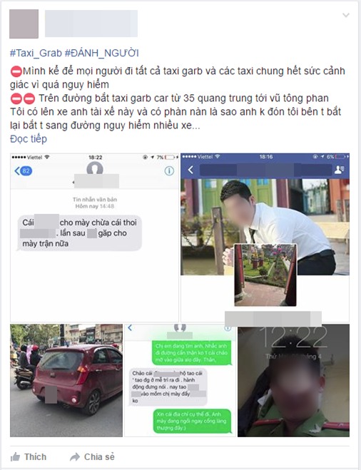 Nữ hành khách ở Hà Nội tố bị tài xế Grab hành hung sau khi cãi vã về chuyện sang đường đón xe - Ảnh 1.