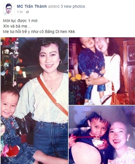 Anh chia sẻ trên fanpage cho rằng mẹ anh có diện mạo giống với ca sĩ Băng Di. - Tin sao Viet - Tin tuc sao Viet - Scandal sao Viet - Tin tuc cua Sao - Tin cua Sao