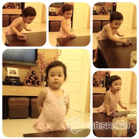 sao việt, con sao việt, con sao việt làm việc nhà, con sao rửa bát, nhóc tỳ nhà sao việt