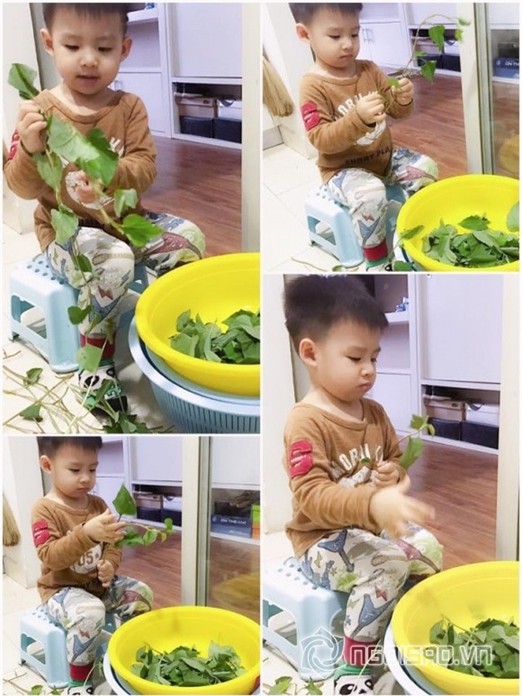 sao việt, con sao việt, con sao việt làm việc nhà, con sao rửa bát, nhóc tỳ nhà sao việt