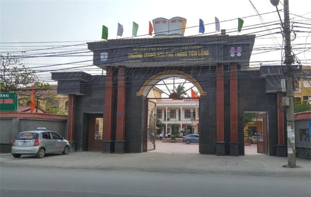 Trường THPT Tiên Lãng, nơi em L theo học. Ảnh: H.Hoan