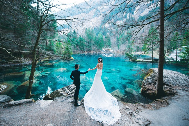 Ảnh cưới đẹp nao lòng tại hồ xanh, núi trắng Thụy Sĩ của cặp đôi Việt kiều tưởng không yêu mà cuối cùng lại yêu - Ảnh 5.