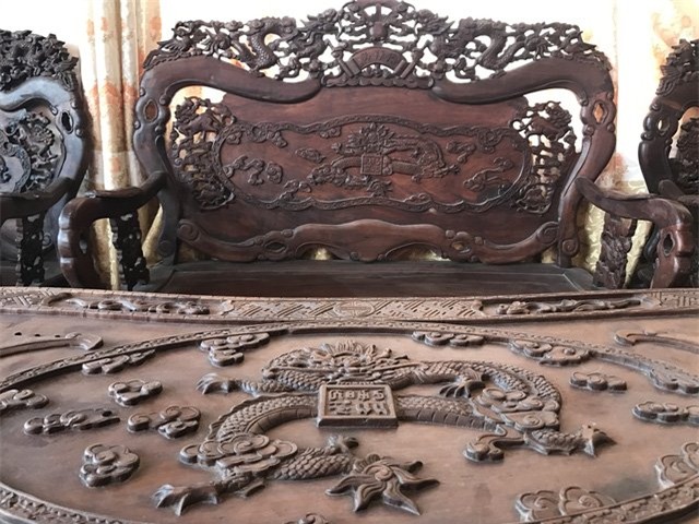 đồ gỗ, đại gia, Long lân quy phụng, Sài Gòn, bộ bàn ghế, tứ Linh