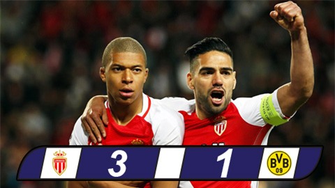 Mbappe và Falcao tốc hành giúp Monaco vào bán kết Champions League