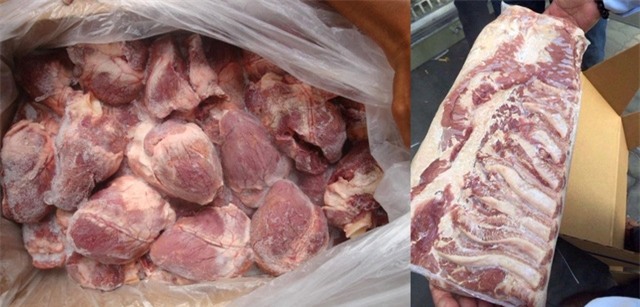  Tim và sườn lợn đông lạnh giá rẻ được rao bán online. Ảnh: H.P 