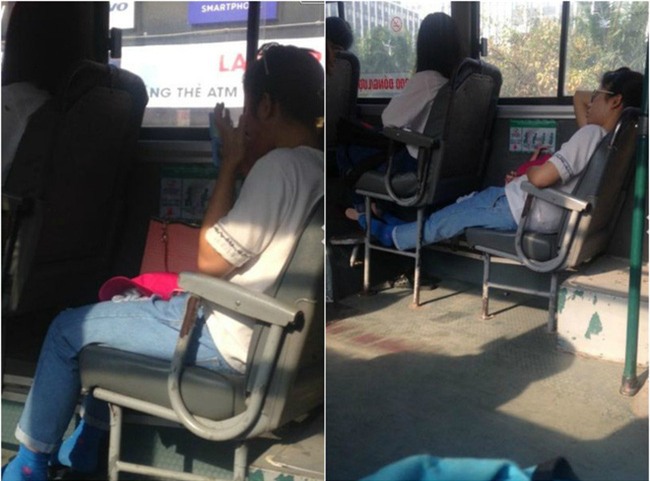 Thiếu nữ mặc váy ngắn trên xe khách và hành động gác chân lên ghế gây bức xúc - Ảnh 3.