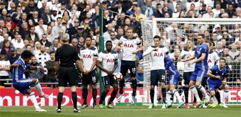 Willian ghi bàn từ sớm cho Chelsea từ pha đá phạt đẹp mắt