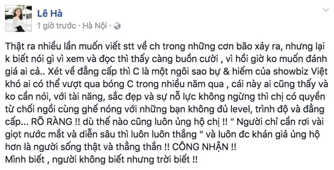 Lê Hà bênh vực Hà Hồ, ngầm ám chỉ Minh Hằng rơi nước mắt chỉ là diễn sâu? - Ảnh 1.