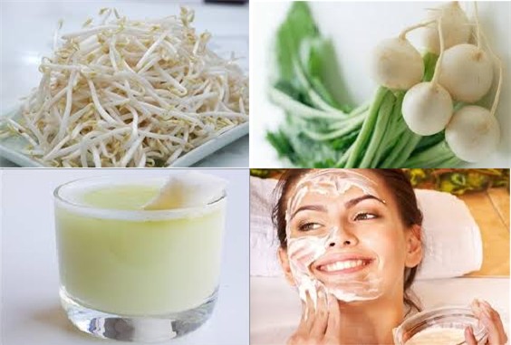 giá đỗ, củ cải trắng, mặt nạ giá đỗ và củ cải trắng, mặt nạ trị tàn nhang, giá đỗ và củ cải trắng trị tàn trang