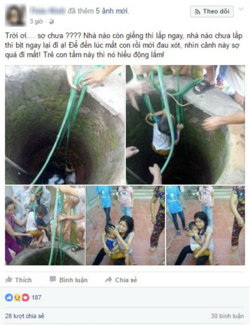 thot tim voi man giai cuu be trai roi xuong gieng sau - 1