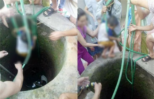 thot tim voi man giai cuu be trai roi xuong gieng sau - 2