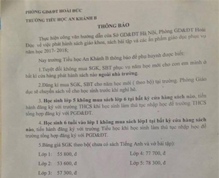 Co hay khong viec ep mua sach giao khoa tai truong? hinh anh 1