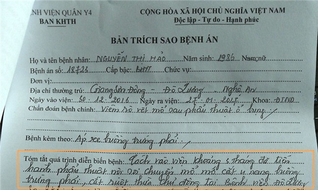 mổ nhầm, cắt ruột thừa, u nang buồng trứng