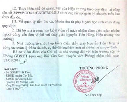 Doan kiem tra ve, ho so giang day cua hieu truong 'khong canh ma bay' hinh anh 2