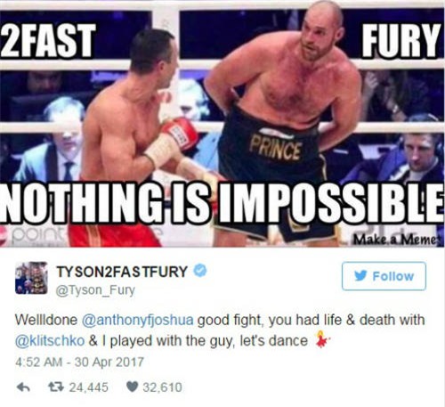 Đấm gục "Búa thép" Klitschko, Joshua đòi "tẩn" Tyson Fury - 2