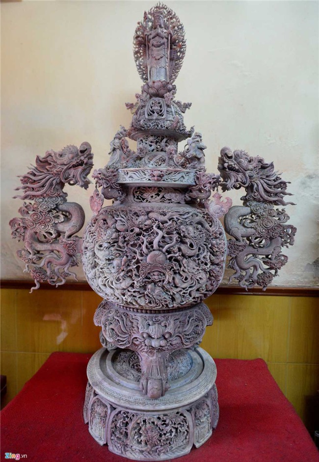 đồ thủ công, bộ lư lọ, đồ chạm khắc bằng đá