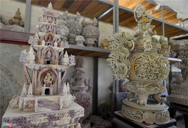 đồ thủ công, bộ lư lọ, đồ chạm khắc bằng đá