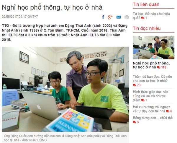 homeschooling, học tại nhà, đổi mới giáo dục