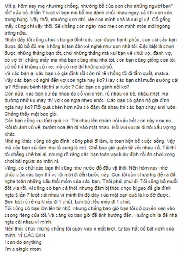 Tam thu gui ban chong: 'Nho cac ban ma vo chong toi ly hon' gay xon xao cong dong mang