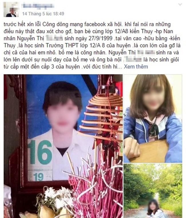 Điều tra nghi án nữ sinh lớp 12 ở Hải Phòng tự tử sau khi bị bạn của người yêu ép quan hệ - Ảnh 1.
