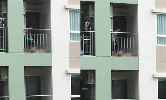 Dân mạng phẫn nộ với người phụ nữ độc ác lôi mẹ ruột ra tắm ở ban công chung cư - Ảnh 1.