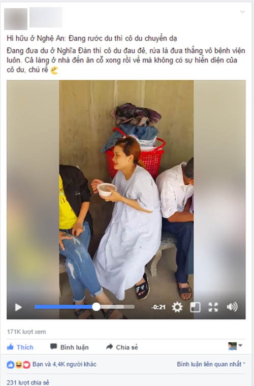 Đang làm lễ cưới, cô dâu bất ngờ trở dạ sinh con, cả họ tức tốc đi đỡ đẻ - Ảnh 1.