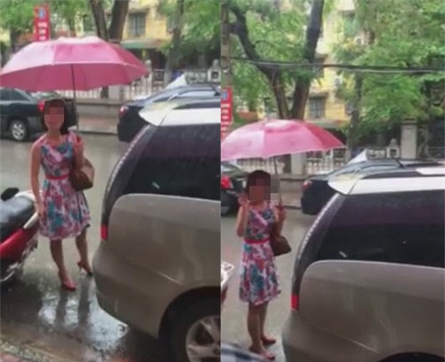nguoi phu nu do o to sai truoc cua hang con thach thuc "nha may co mua duong khong?" - 2