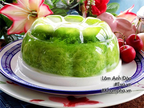 cach lam thach la dua rung xanh sieu hot, ai thay cung me - 13