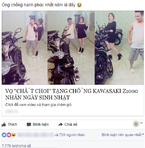 Dân mạng sốt xình xịch với cô vợ không tiếc tiền mua tặng chồng môtô khủng 400 triệu - Ảnh 1.