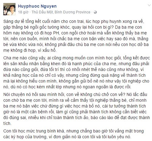 Xau ho vi con hoc kem, cha me khong den truong hop phu huynh hinh anh 1