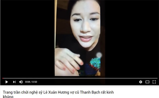  Clip ghi lại cảnh Trang Trần đăng đàn chửi mắng nghệ sĩ Xuân Hương đang được cư dân mạng lan truyền.(Ảnh: Chụp từ FBNV) 