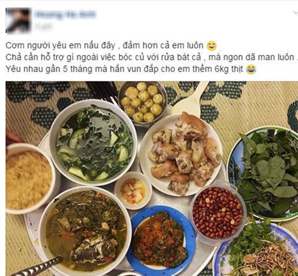 den nha ban trai, co gai chi viec ngoi choi, duoc nguoi yeu tiep dai mam com nhu "ba hoang" - 1